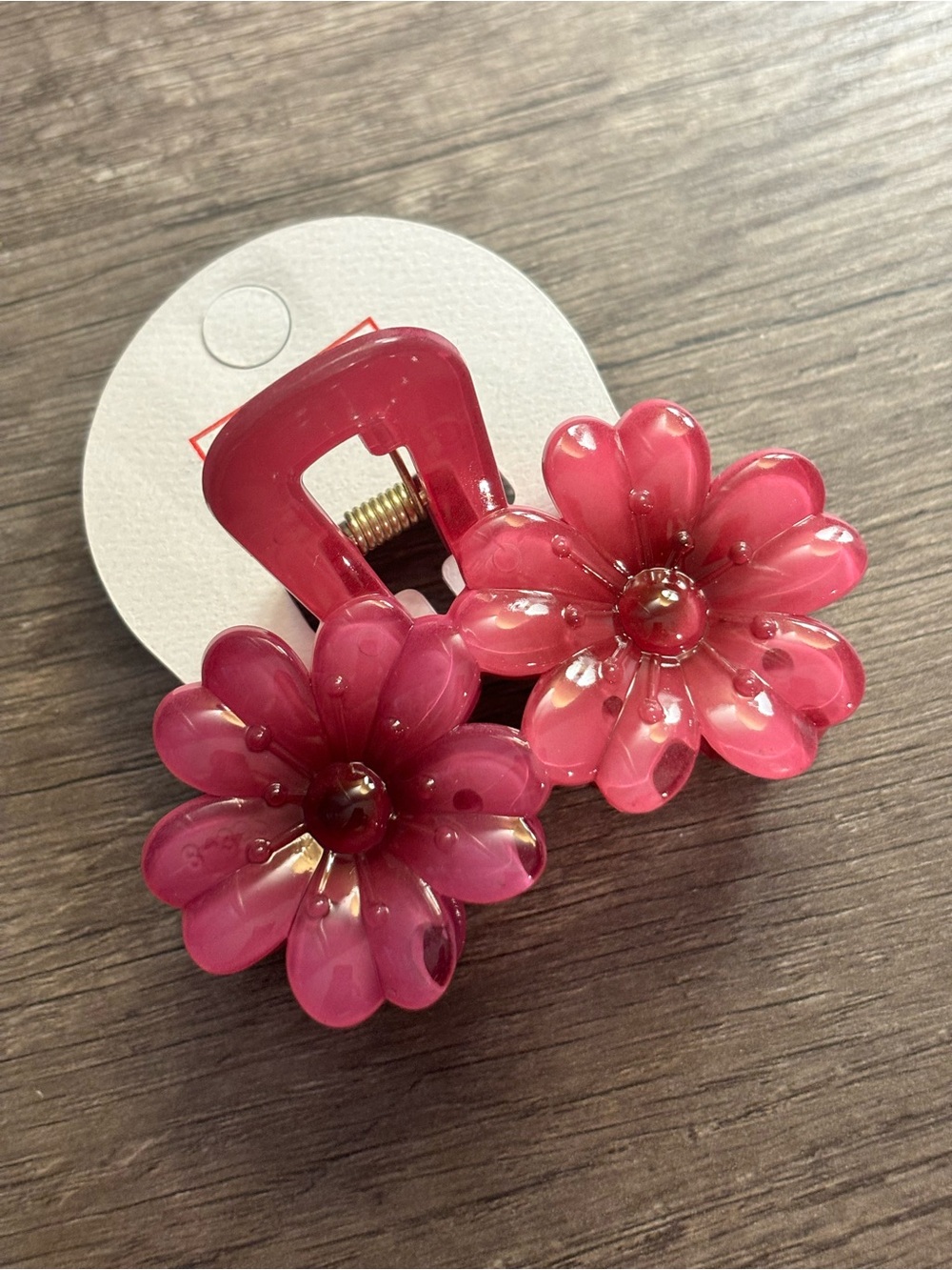Girls Pink Floral Jaw Clip Hair Accessory